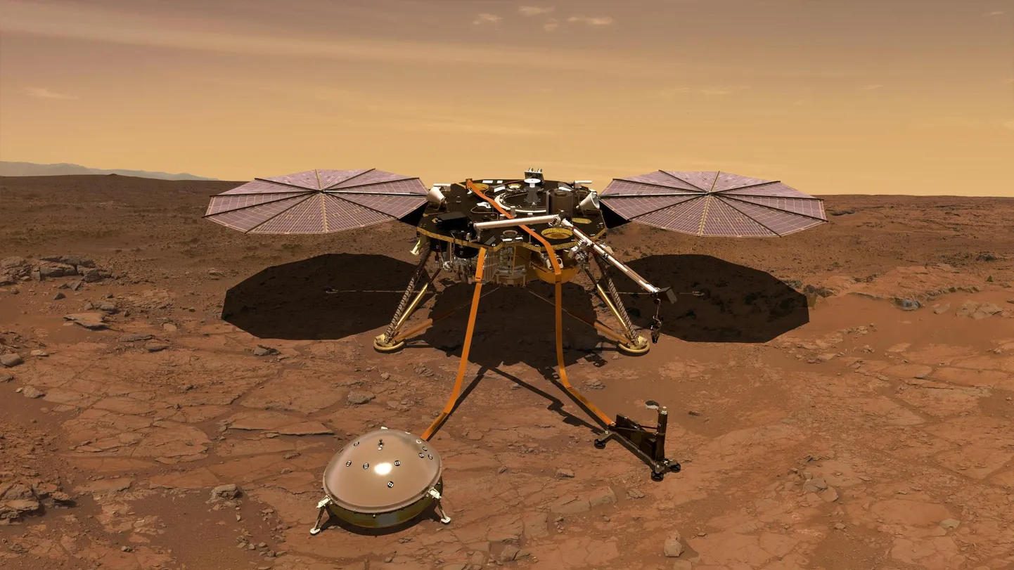 Mars InSight Elysium Planitia kivikõrbes.