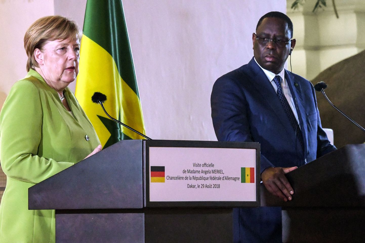 Saksa kantsler Angela Merkel ja Senegali president Macky Sall kolmapäeval Dakaris.
