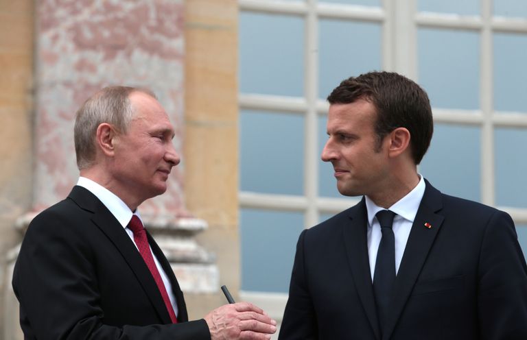 Путин и президент Франции Эммануэль Макрон