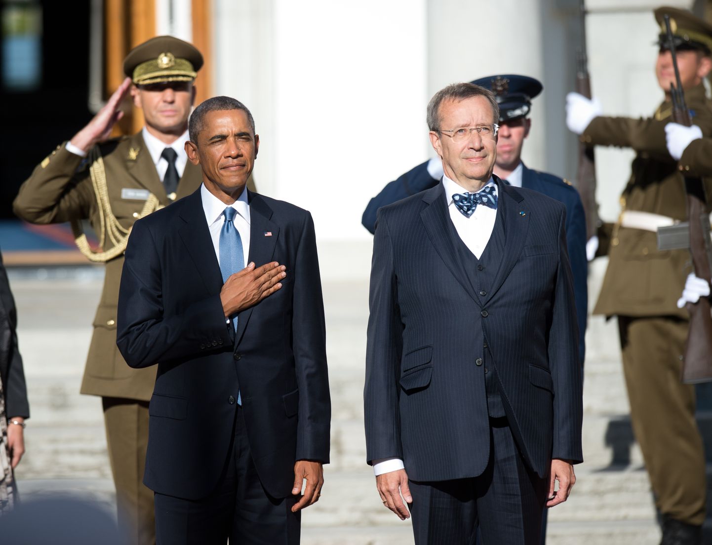 Barack Obama koos Toomas Hendrik Ilvesega.