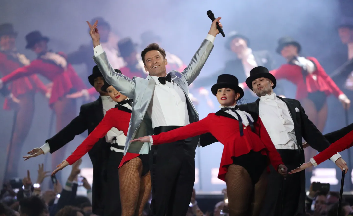 Hugh Jackman auhinnagalal Londonis.