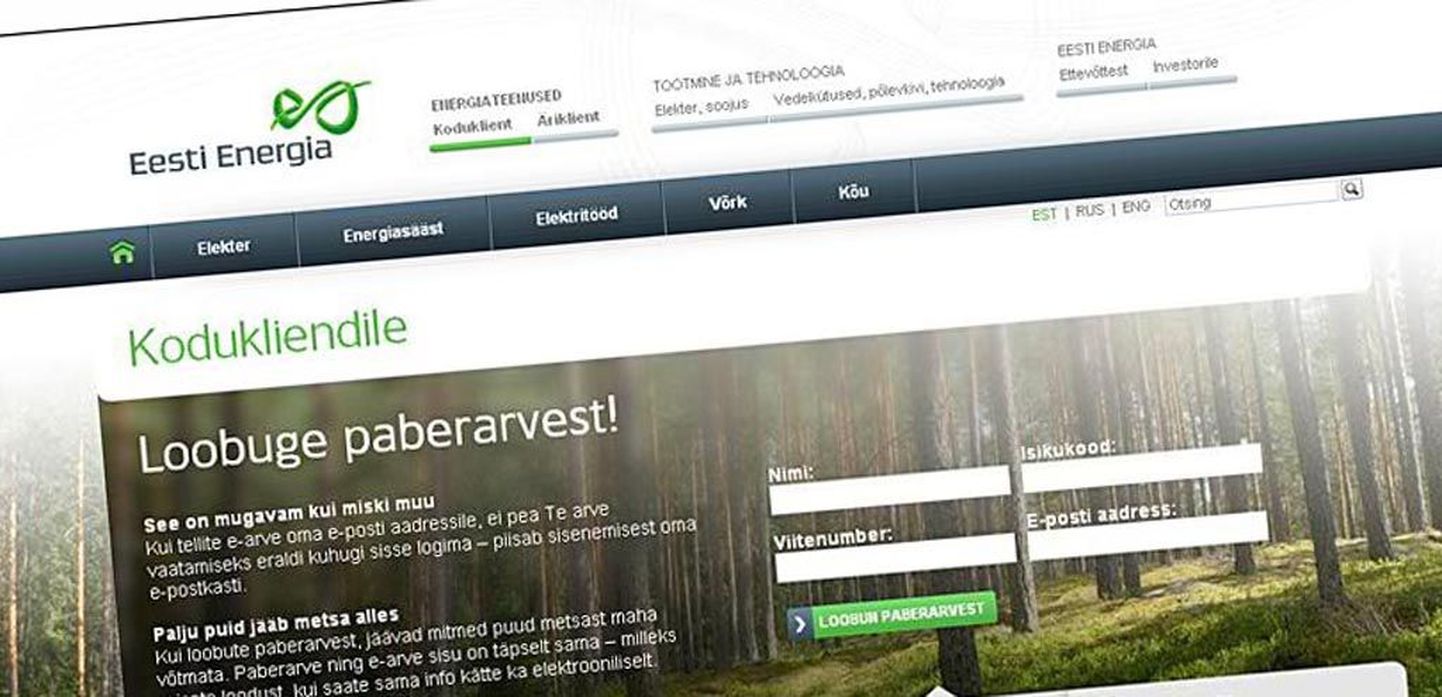 Eesti Energia e-teenuste esitlus.