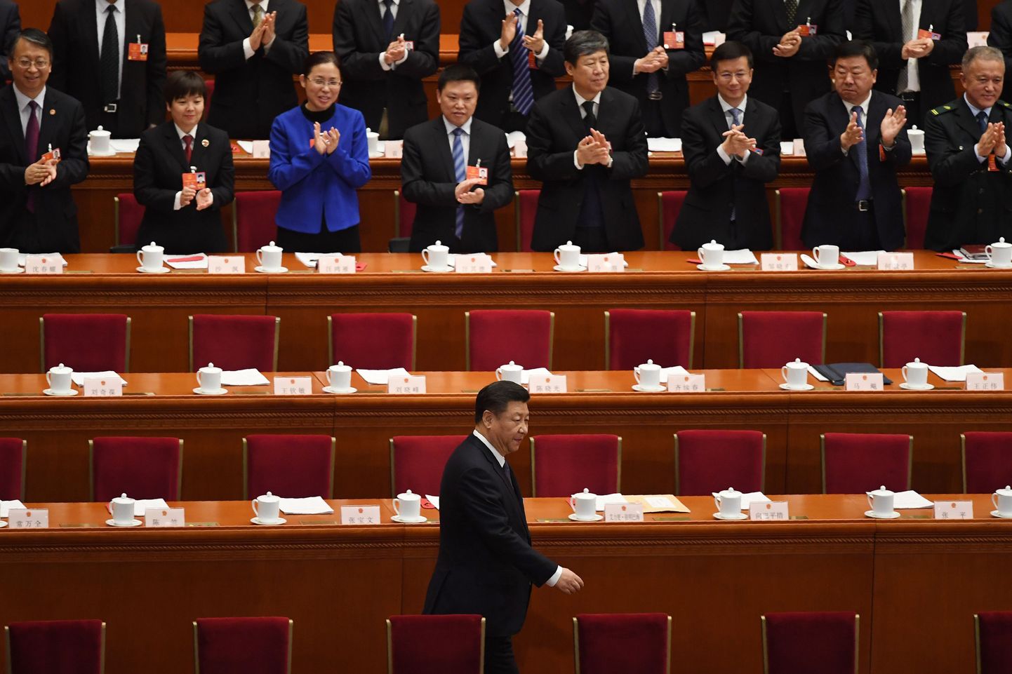 President Xi Jinping saabumas Hiina rahvakongressi ette.