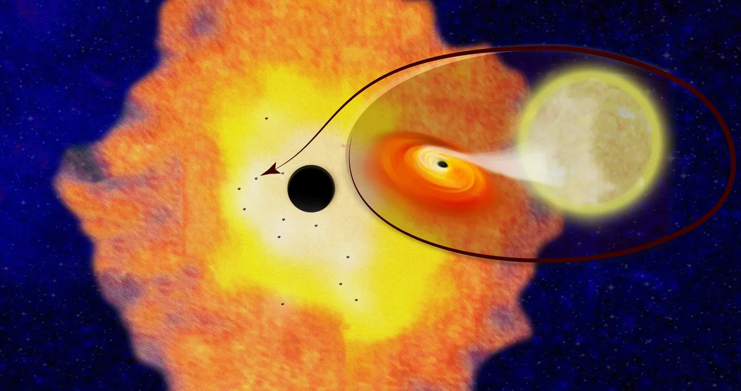Melnā cauruma " Sagittarius A*" ilustrācija