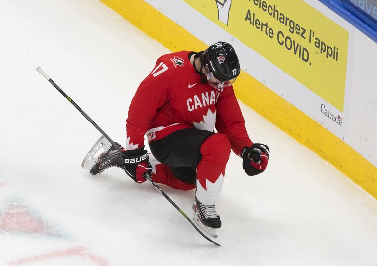 Kanada mängumees Connor McMichael (17) pärast on just suurendanud eduseisu 2:0 peale.