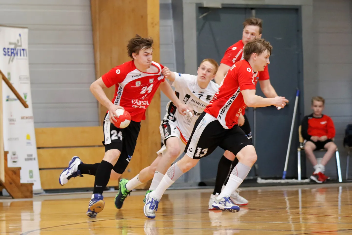 Carl-Eric Uibo (nr 24), Henri Sillaste (nr 13) ja Hendrik Varul (nr 6) panustasid esimeses finaalseeria mängus aktiivselt väravatega võistkonna võidu nimel.