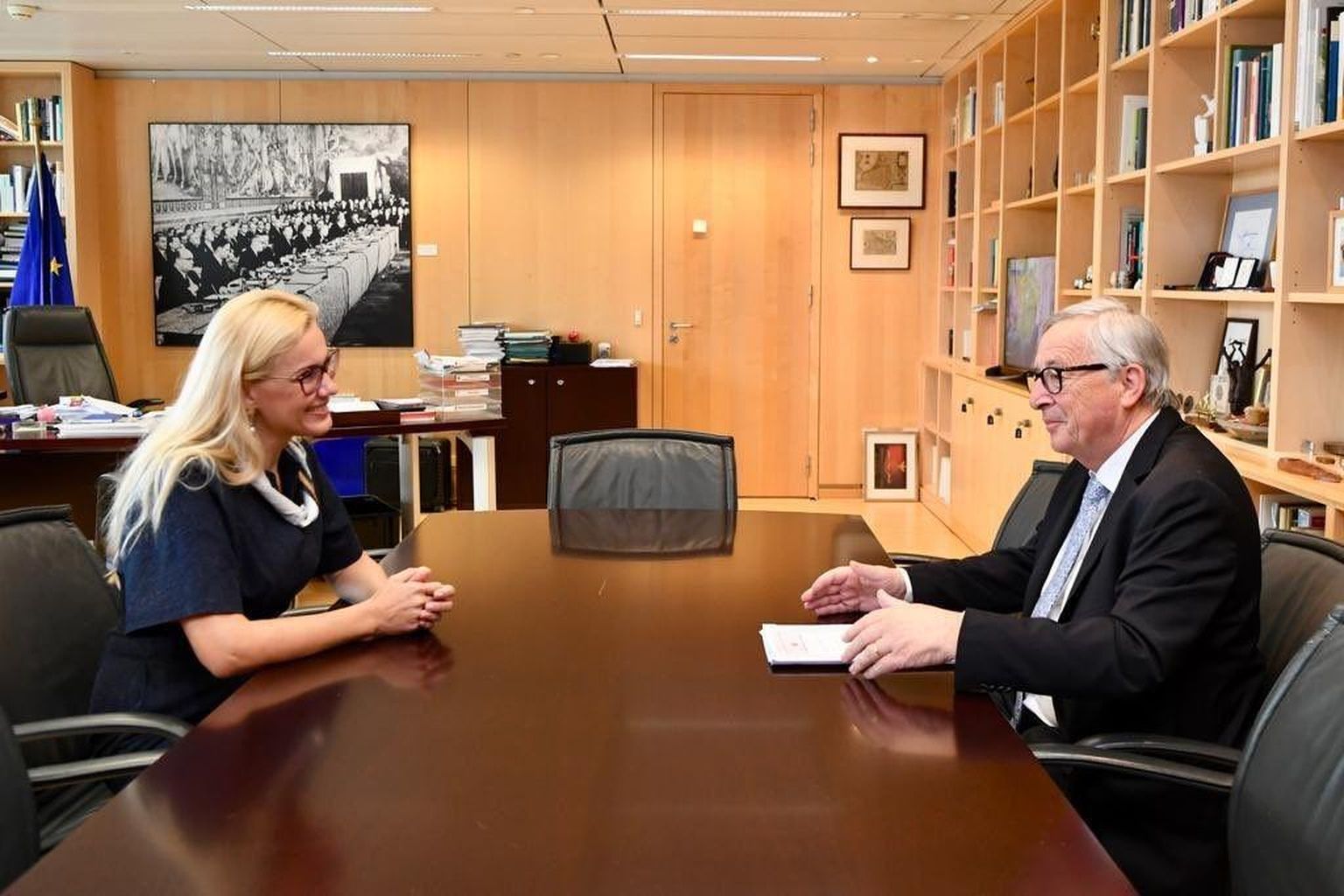 Kadri Simson ja Jean-Claude Juncker eilsel kohtumisel Brüsselis. 