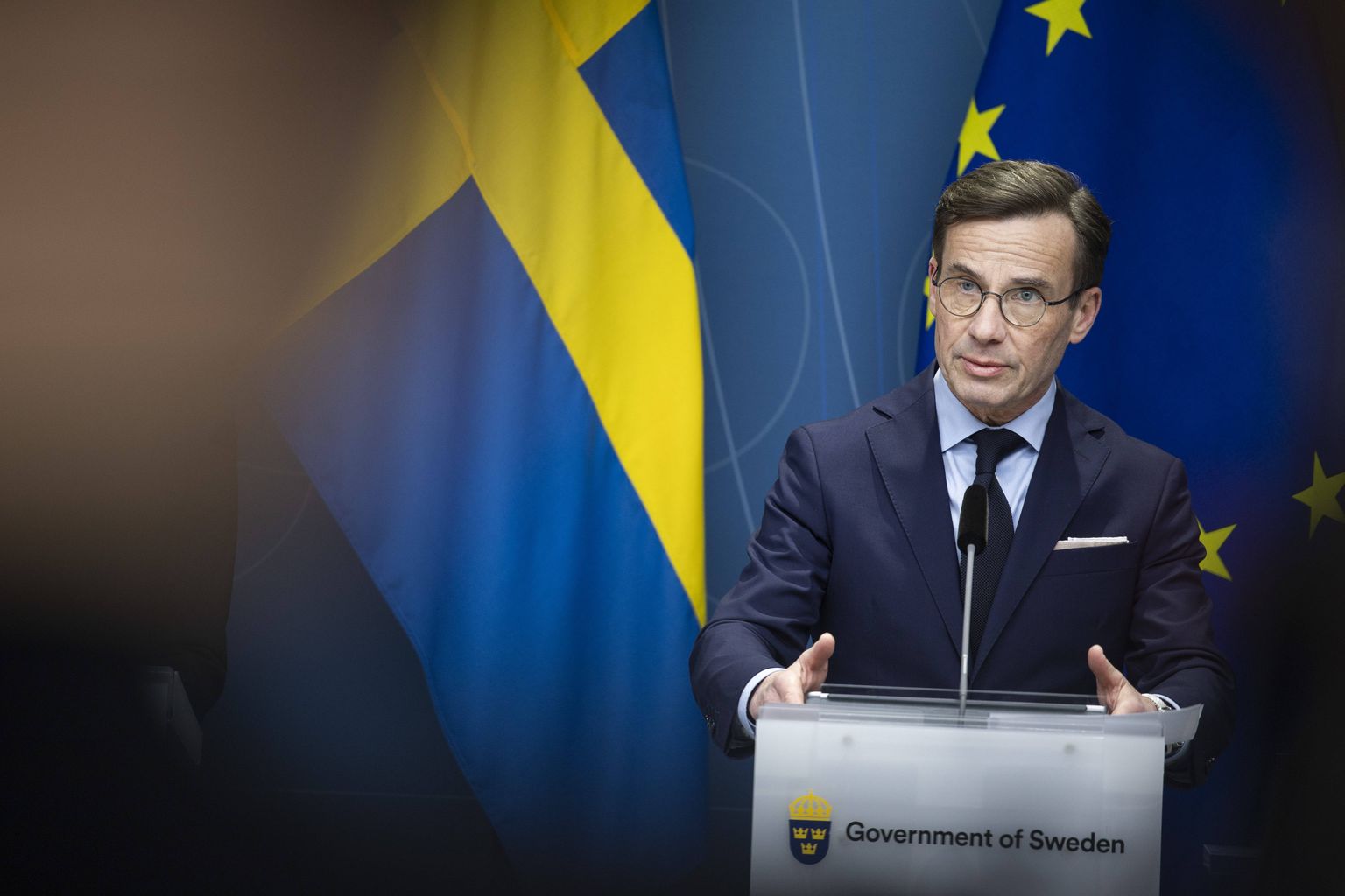 Rootsi peaminister Ulf Kristersson Stockholmis 2. veebruar 2023.