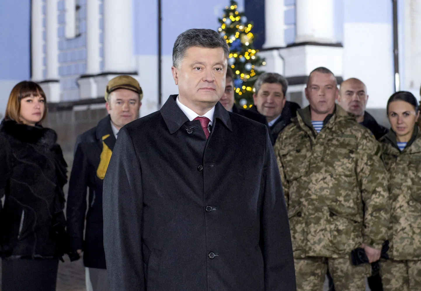 Ukraina president Petro Porošenko pidas rahvale kõne 31. detsembril Kiievis.