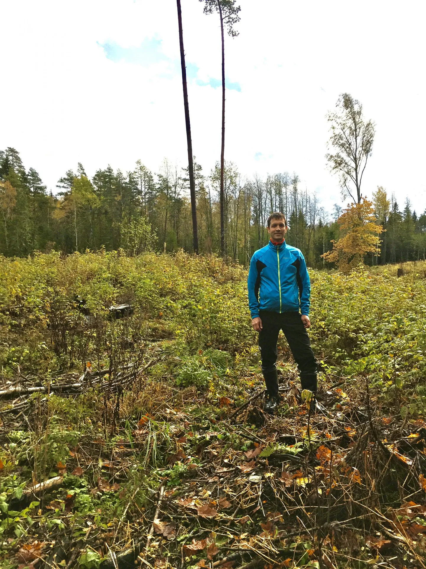 Martin Kõdar läinud kevadel oma Nava talu maadel istutatud metsa üle vaatamas.