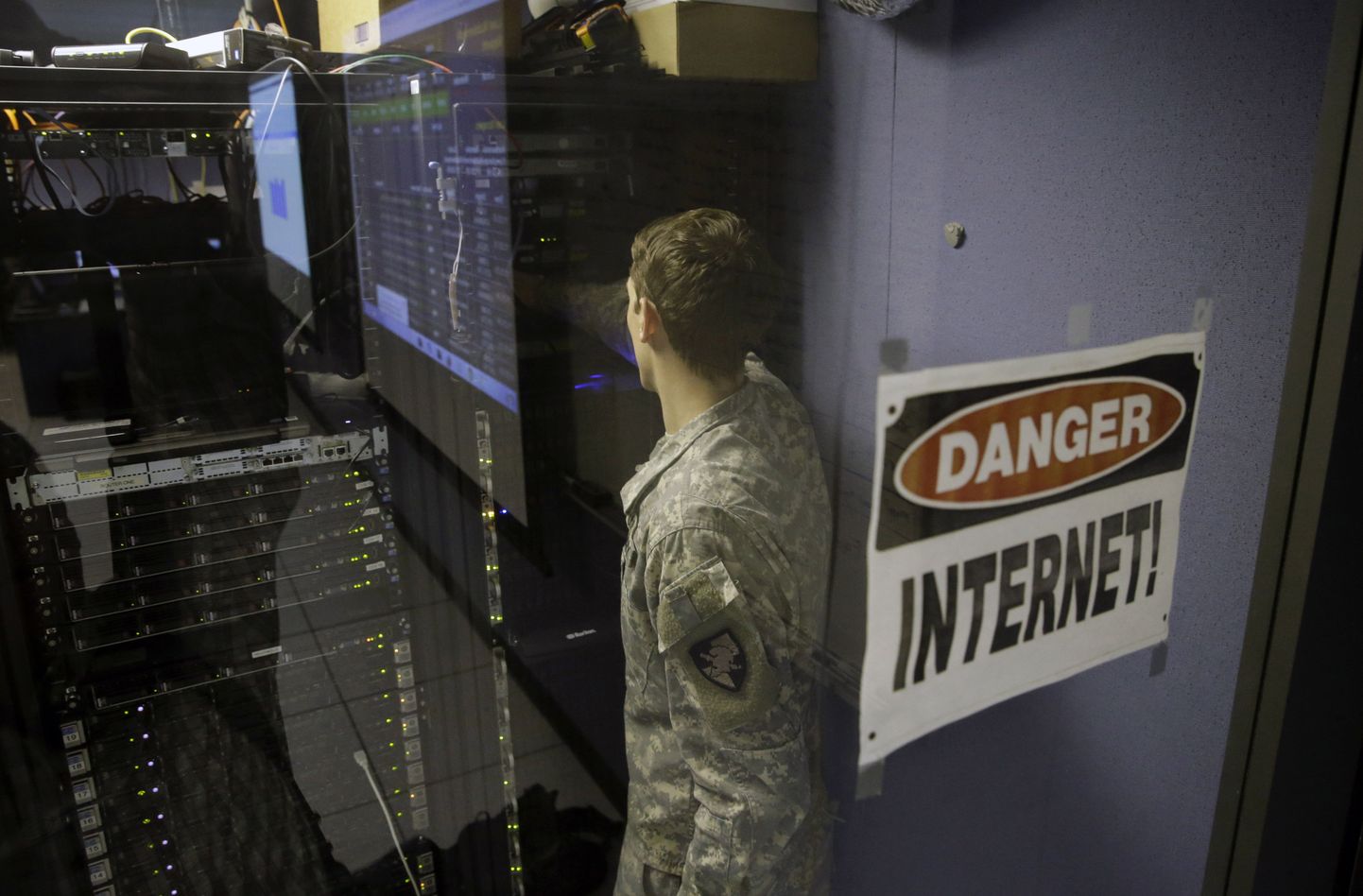 USA West Pointi sõjaväeakadeemia kadett kooli küberkeskuses.