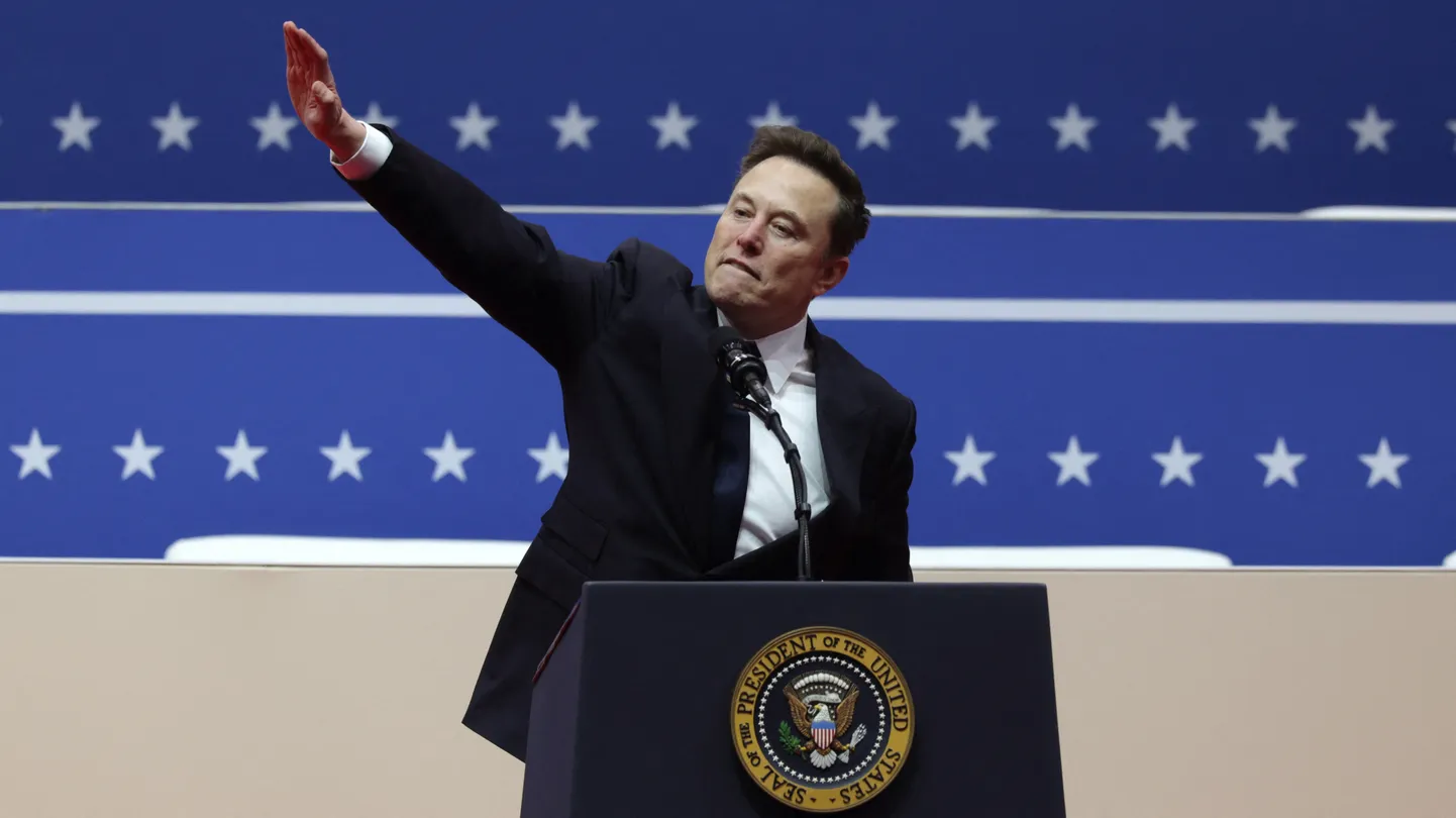 Elon Musk poodiumil Capital One areenil Donald Trumpi teise presidendiaja inauguratsioonipäeval Washingtonis 20. jaanuaril 2025. aastal.
