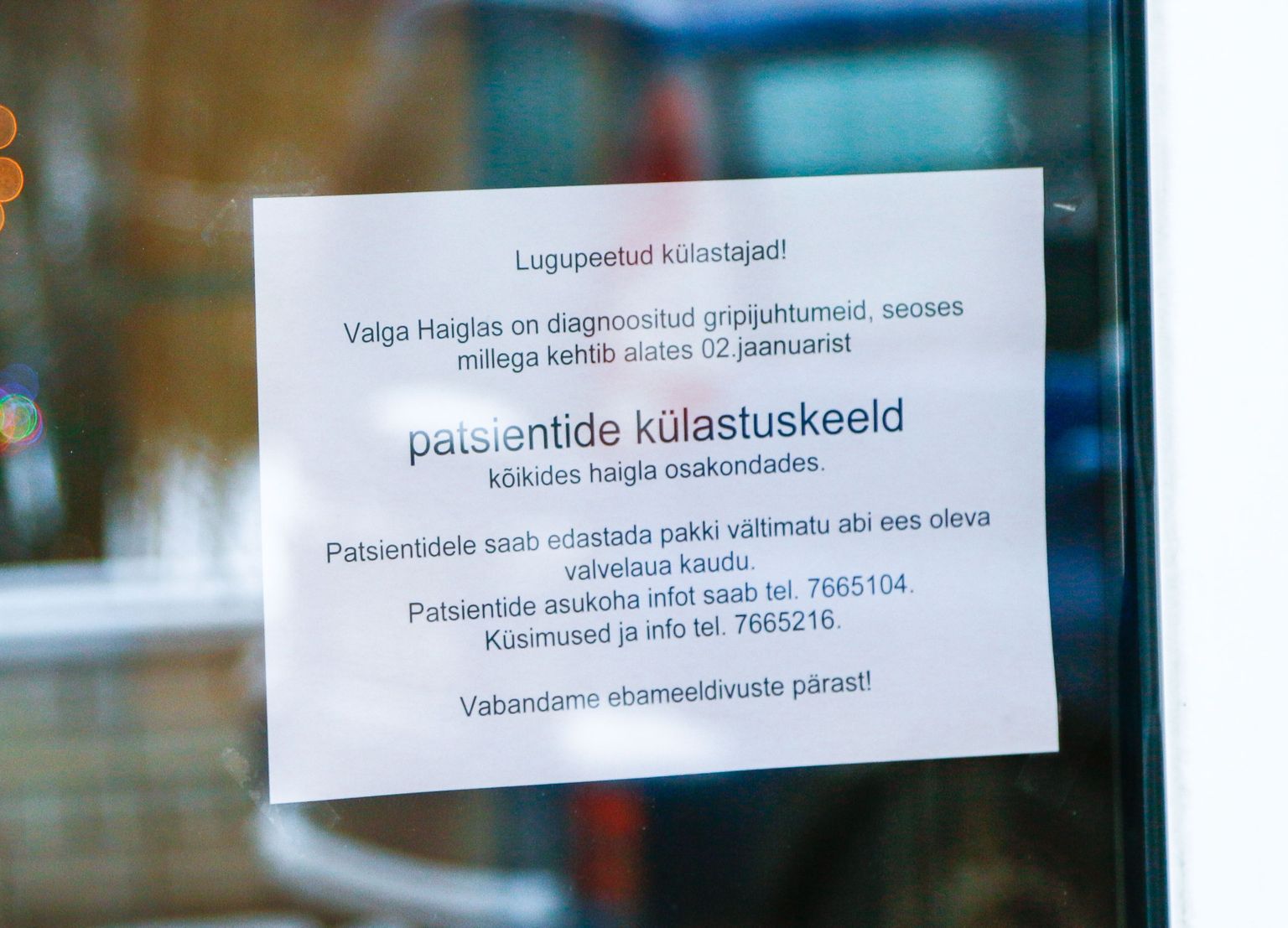 Gripi tõttu kehtib paljudes Eesti haiglates külastuskeeld.
