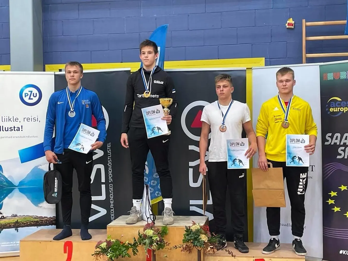 Valga klubi 1Piir esindaja Marcus-Evert Uhtjärv poodiumi teisel astmel