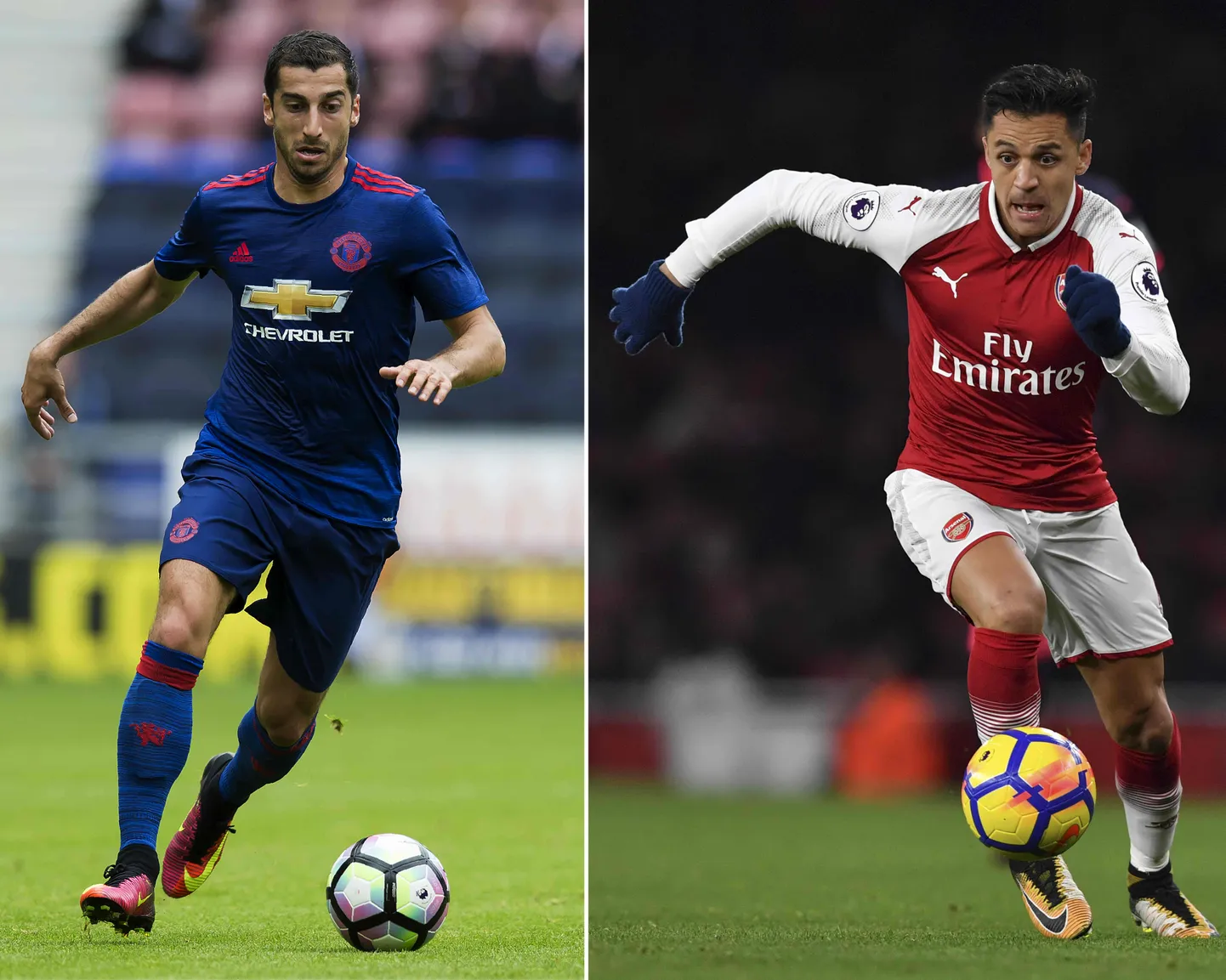 Henrih Mhitarjanist (vasakul) saab Londoni Arsenali mängija, Alexis Sanchez hakkab aga kandma Manchester Unitedi särki.