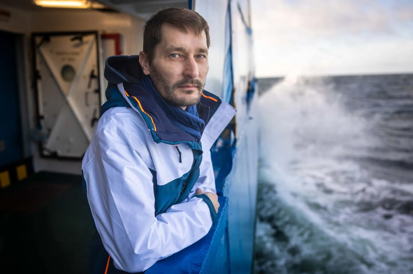 Margus Kurm uurimislaeva RS Sentinel pardal pärast uuringute lõppu teel sadamasse.