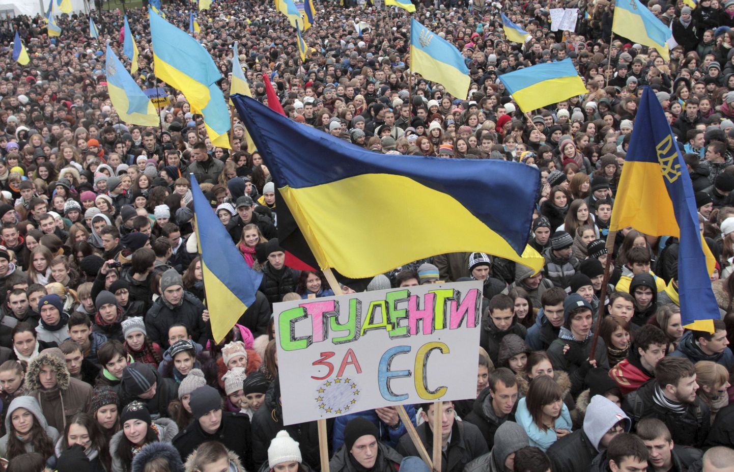 Ukraina linnades avaldatakse meelt valitsuse otsuse üle jätta lepe Euroopa Liiduga sõlmimata.