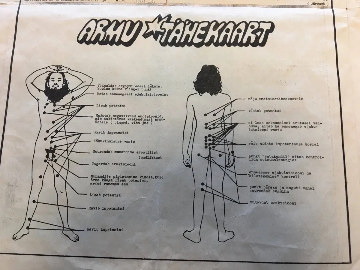 1989.aastal ilmus Maajas "Armu tähekaart", mis kaardistas inimkeha seksuaalseid punkte