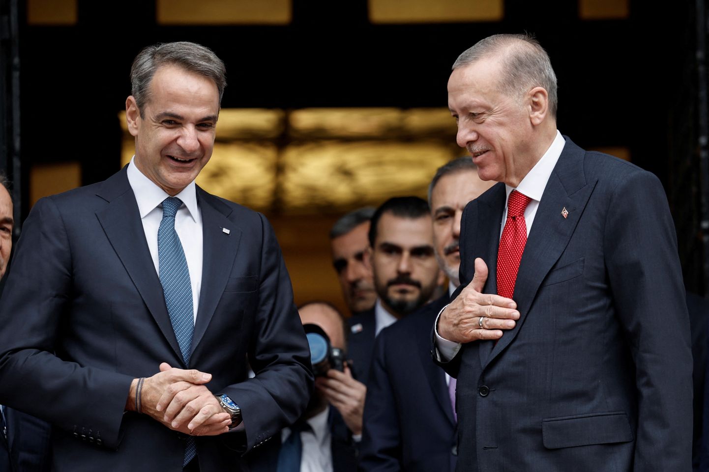 Kreeka peaminister Kyriakos Mitsotakis ja Türgi president Recep Tayyip Erdoğan.