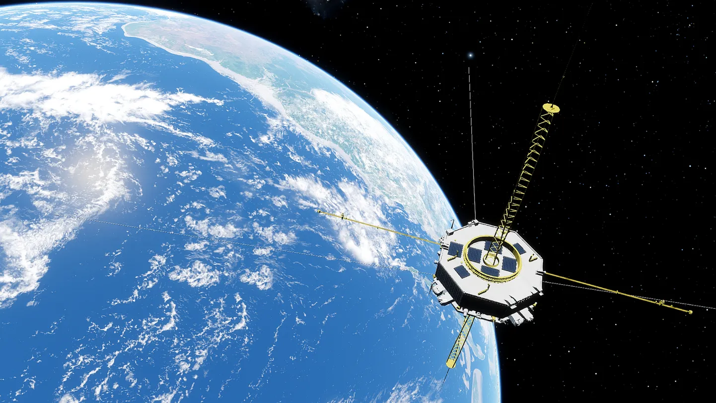 Maa orbiidil satelliit. Pilt on illustreeriv