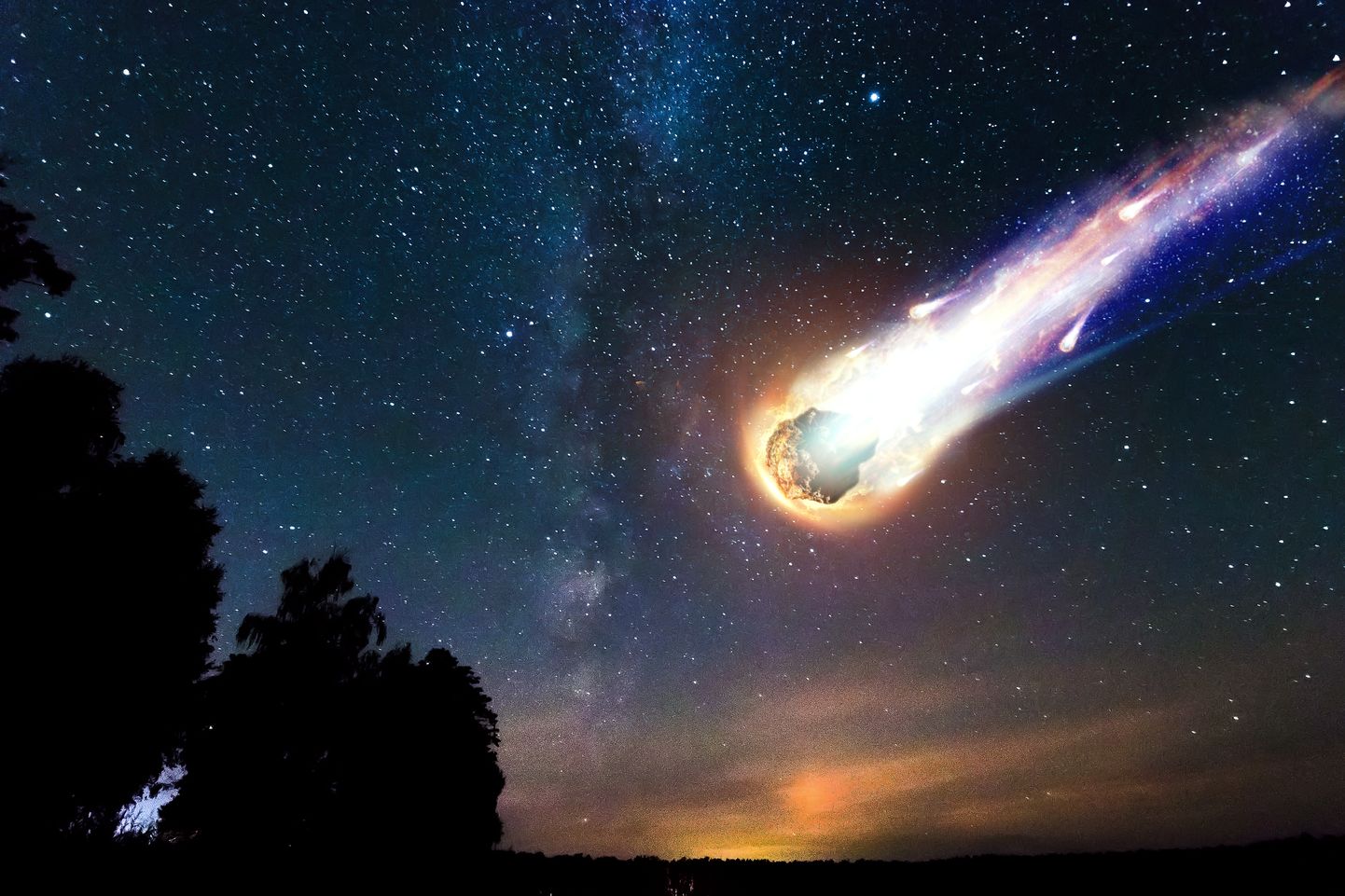 Asteroid liikumas Maaga kokkupõrkekursil. Pilt on illustreeriv
