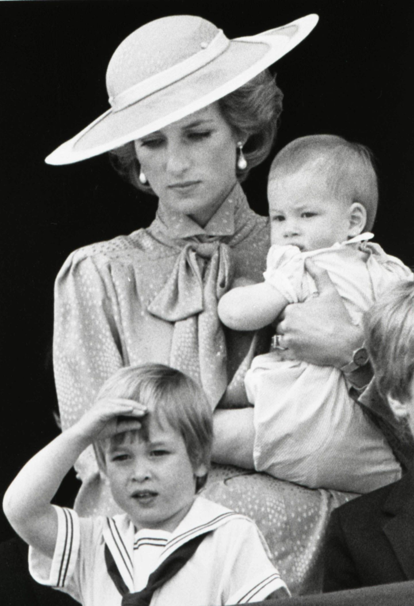 Printsess Diana poegadega juunis 1985. Süles on noor Harry.