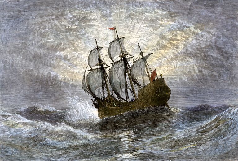 Maal, millel on kujutatud puritaanide laeva Mayflower