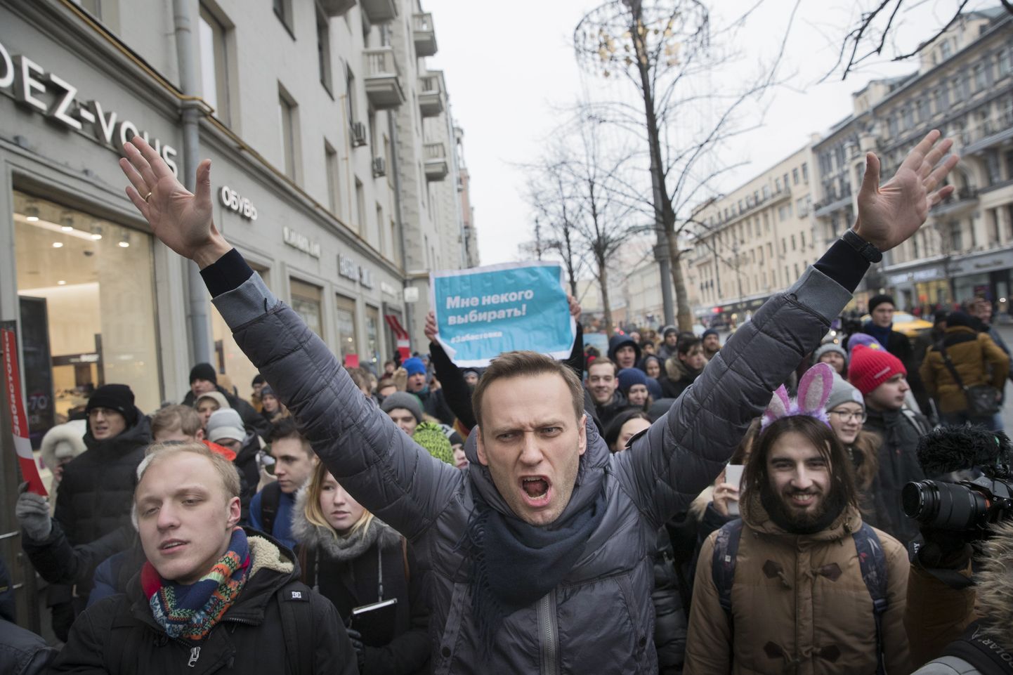 Aleksei Navalnõi meeleavaldajate seas.