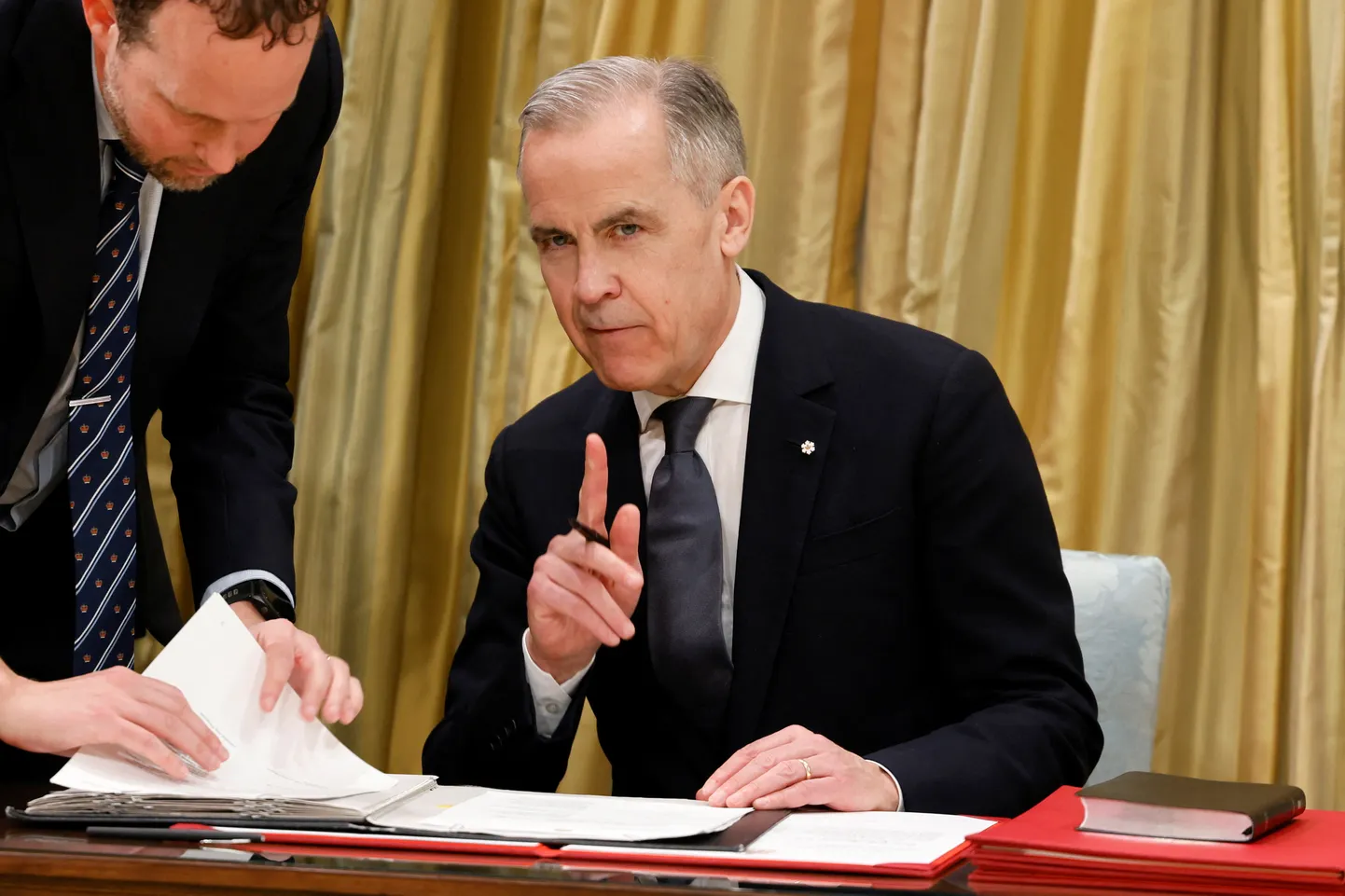 Kanada uus peaminister Mark Carney ametivande andmise tseremoonial 14. märtsil.