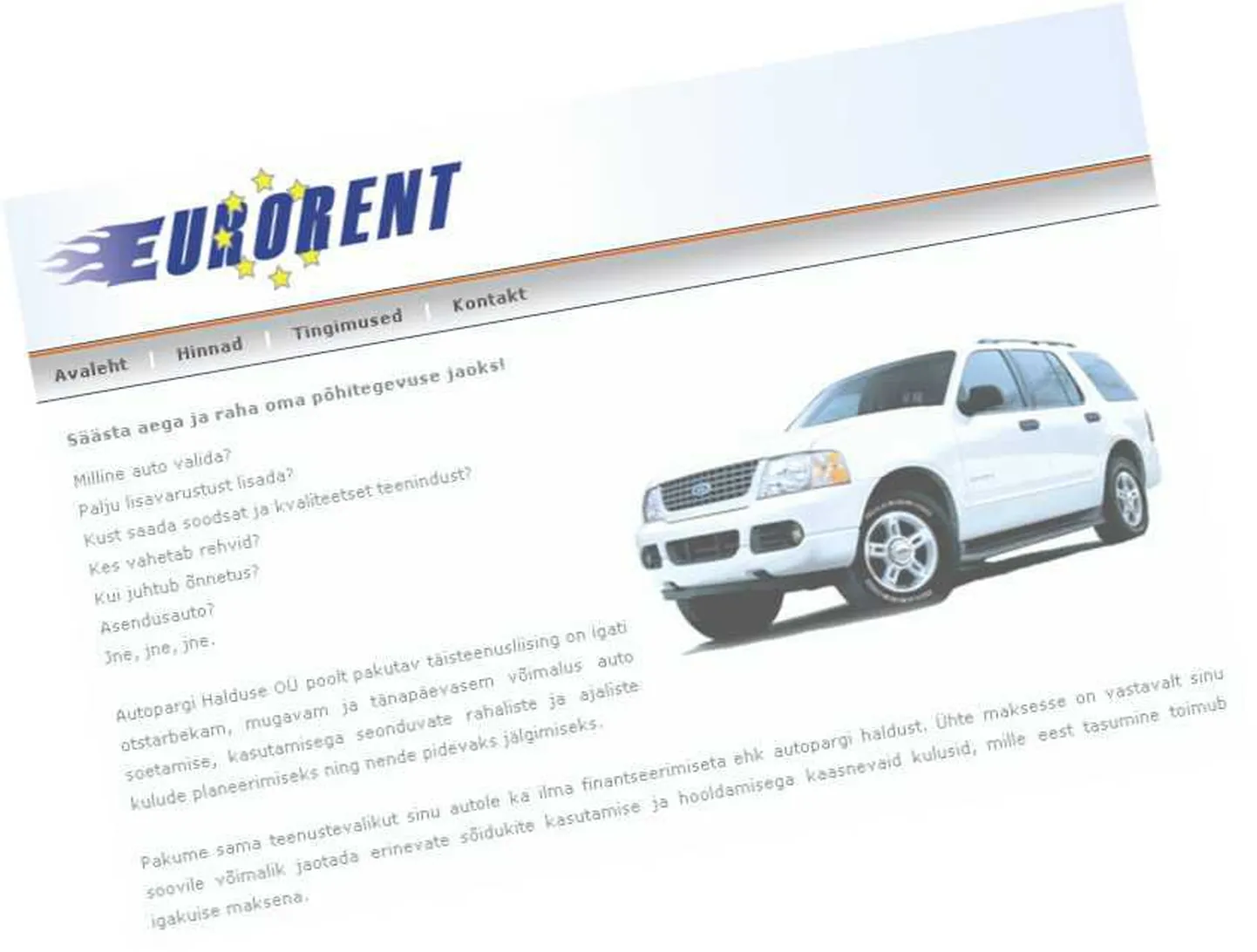 Fragment Autopargi Halduse veebilehelt.