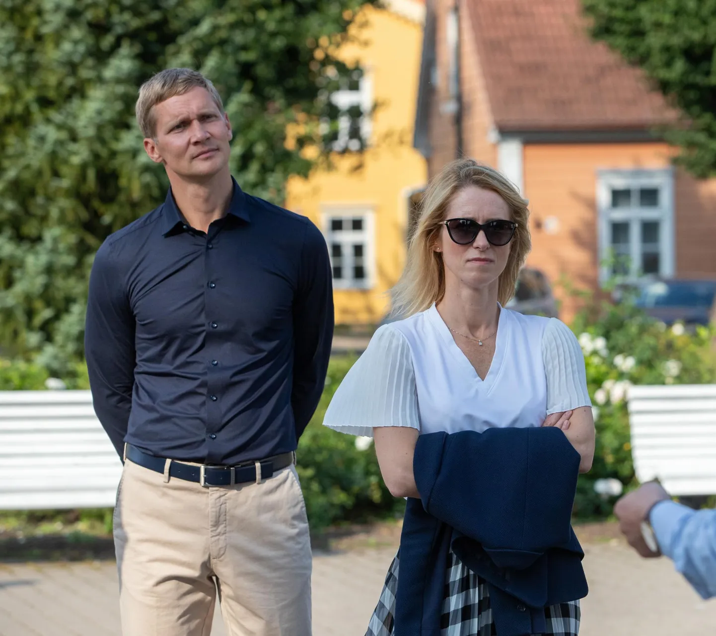 18.08.2023, Viljandi Balti peaministrid Kaja Kallas, Krišjānis Kariņš ja Ingrida Šimonytė tegid tuuri Viljandis. Foto Marko Saarm, Sakala FOTO: Marko Saarm