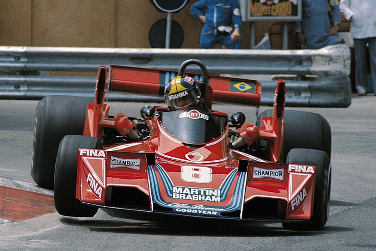 Carlos Pace 1976. aasta Brabhami roolis, mida viis edasi Alfa Romeo mootor.