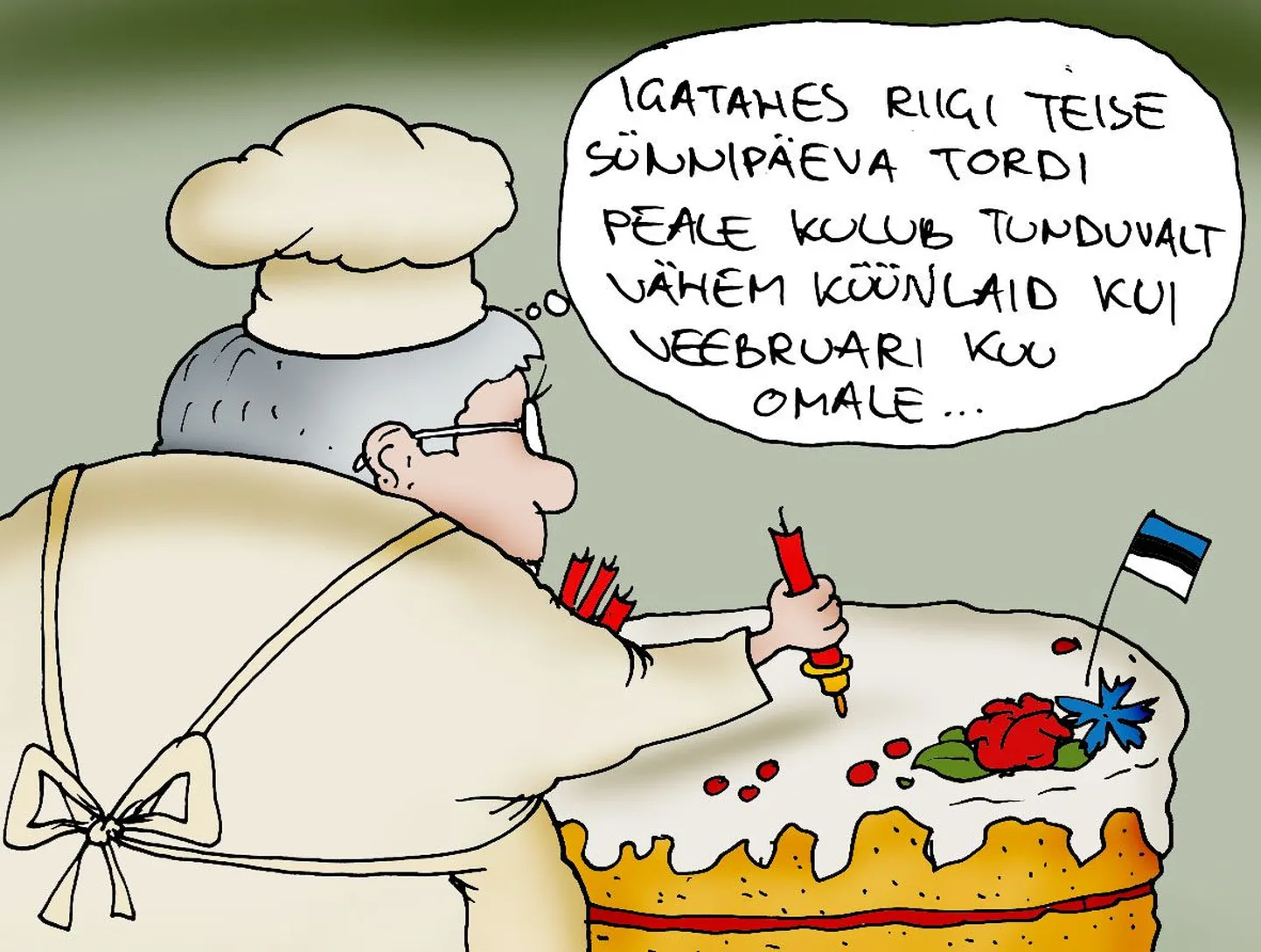 Riigi teise sünnipäeva tordi peale kulub vähem küünlaid.