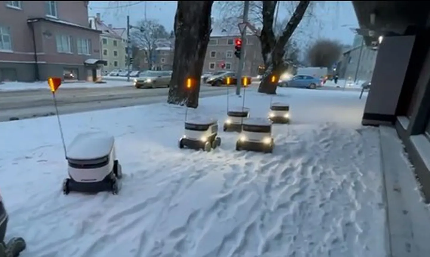 Pakirobotid. Pilt on illustreeriv.