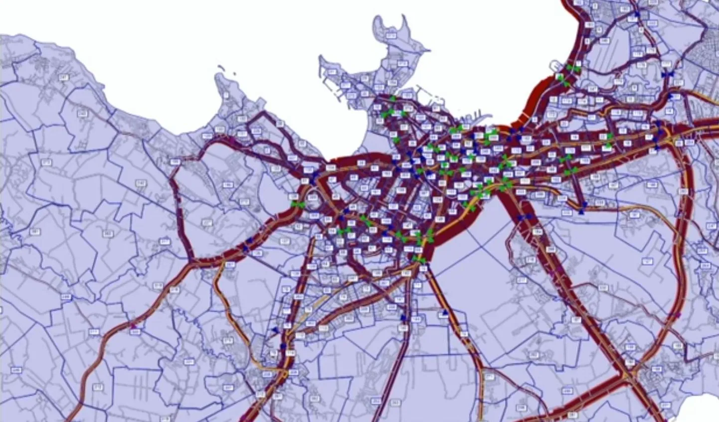 Tallinna transpordimudeli modelleerimisala.