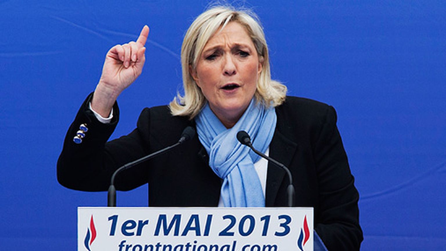 Francijas galēji labējās partijas «Nacionālā fronte» (FN) līdere Marina Lepēna