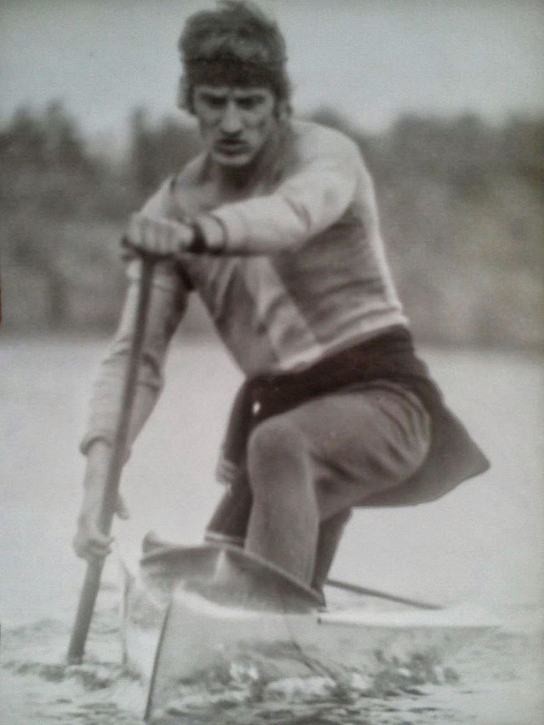 Юрий на тренировке на озере Стропы (1972 или 1973 год)