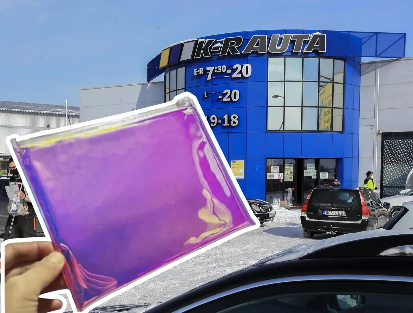 Kollaaž Tartu K-rautas käies kaotatud rahakotist.