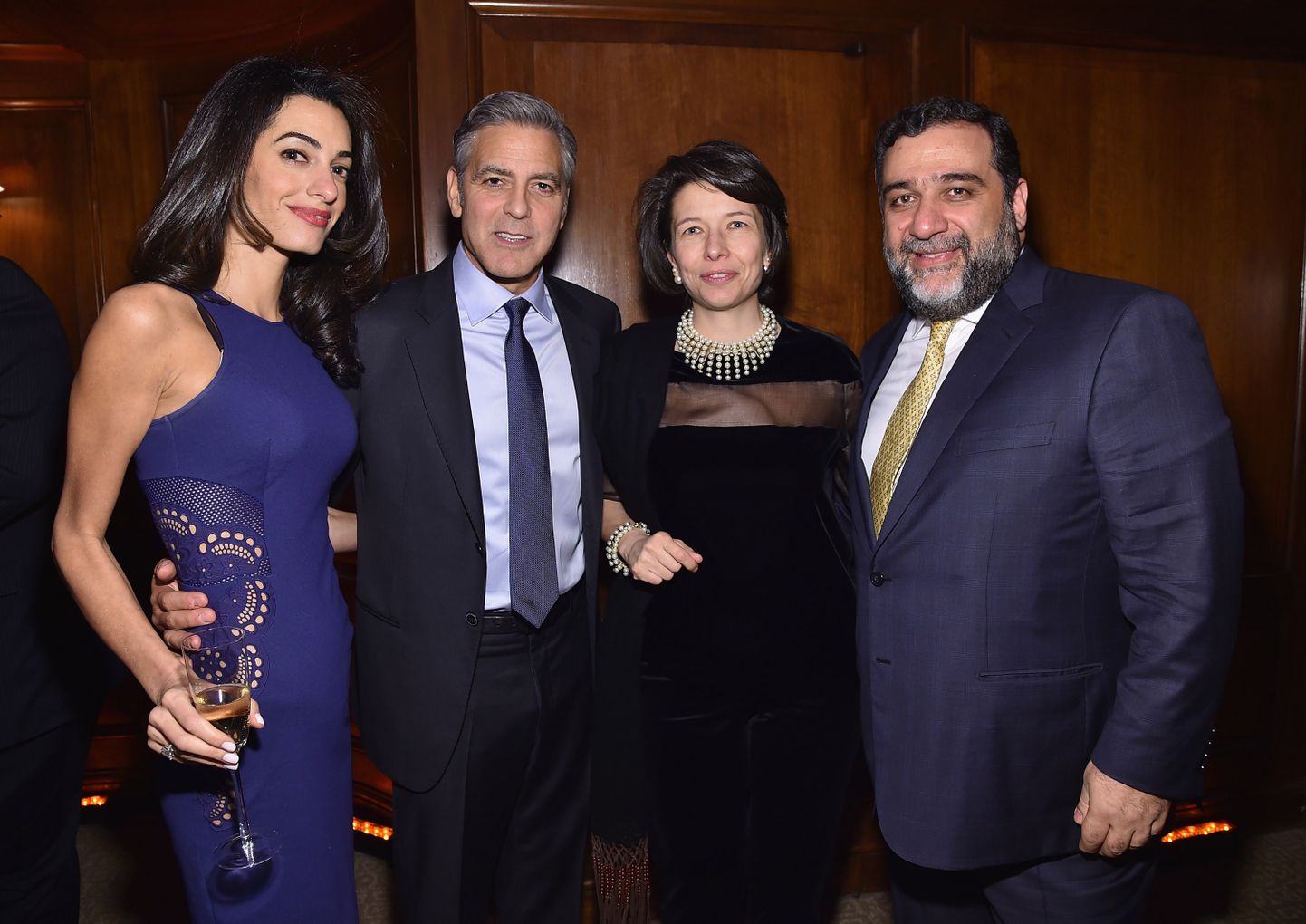 Amal Clooney, George Clooney ja Ruben Vardanjan at event 100 LIVES.