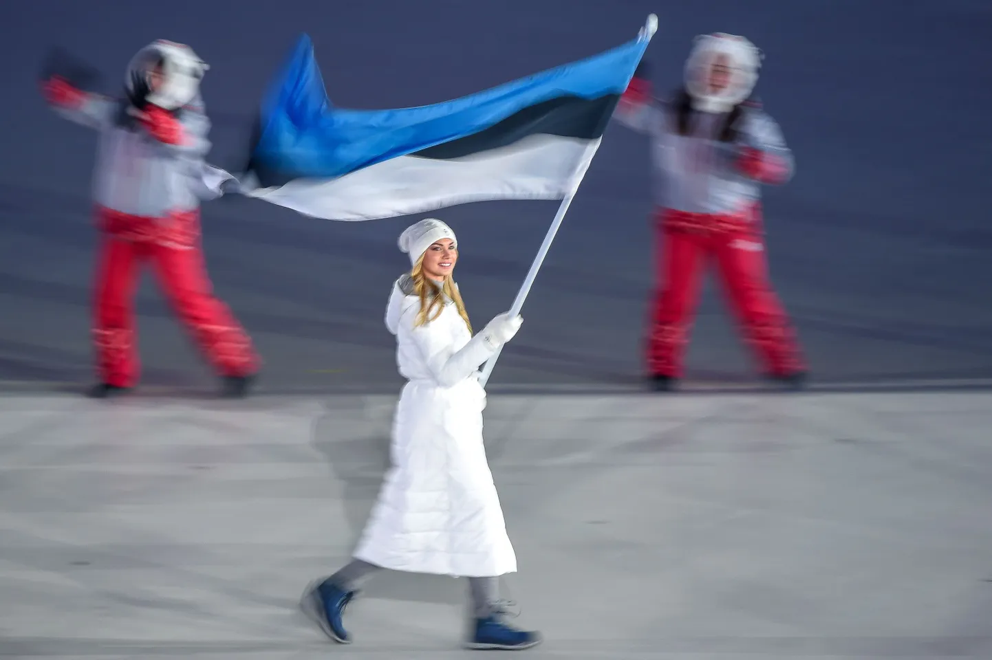 Saskia Alusalu Pyeongchangi olümpiamängude avatseremoonial