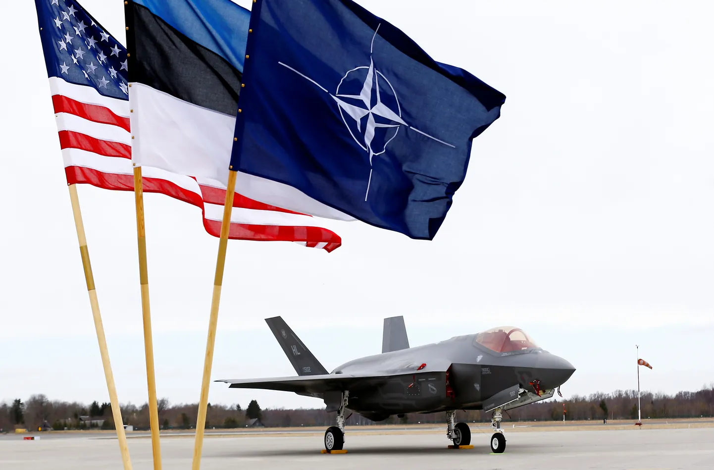 USA õhujõudude F-35A Lightning II varghävitaja Ämari lennubaasis 25. aprillil 2017.