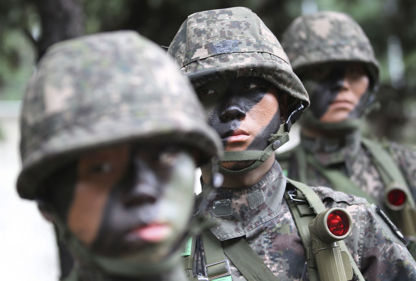 Lõuna-Korea sõdurid osalemas terrorismivastasel õppusel Soulis.