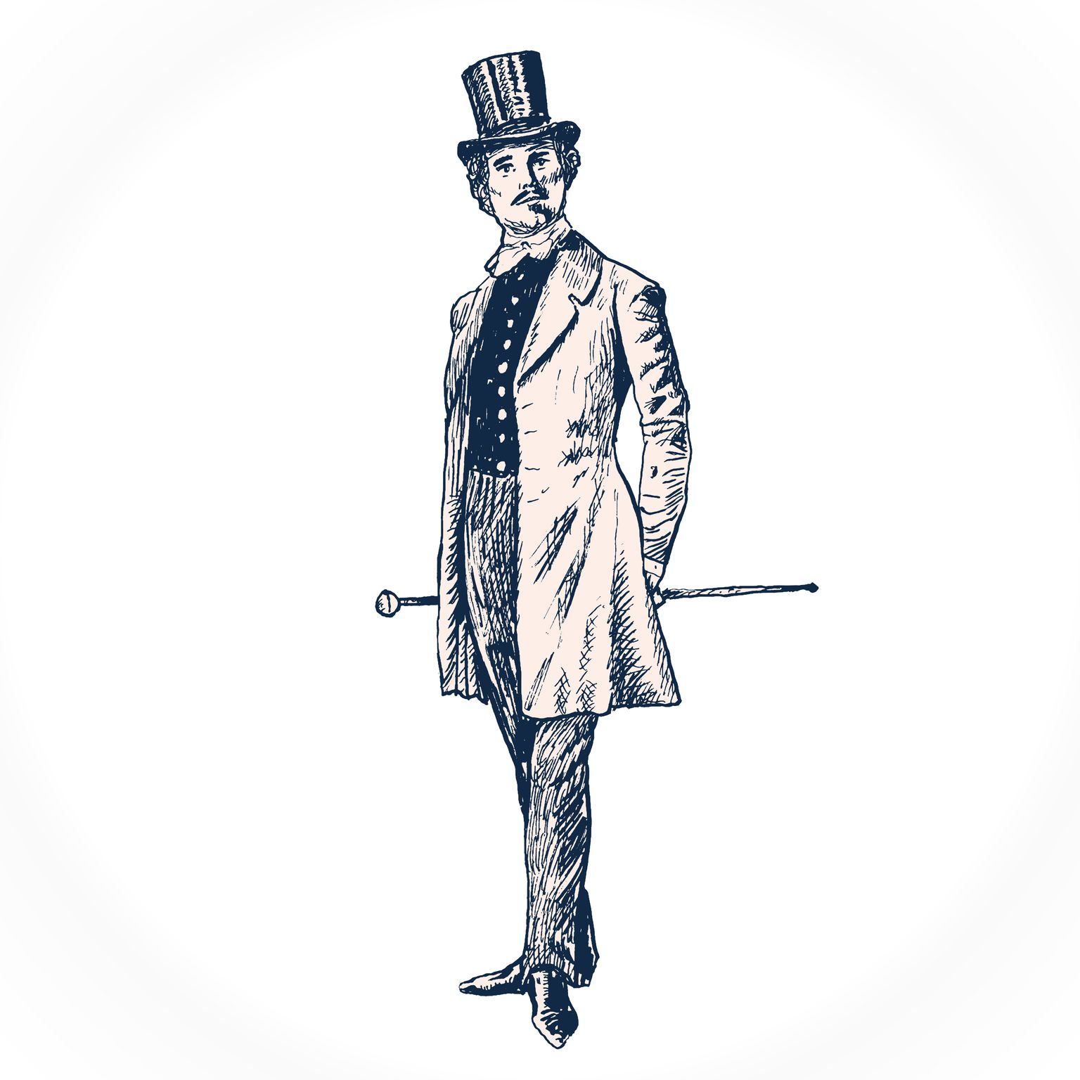 19. sajandi härrasmees. Pilt on illustreeriv
