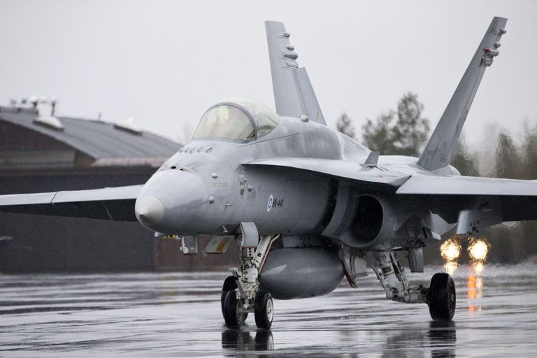 Soome õhuväe F/A-18 Hornet hävitaja.