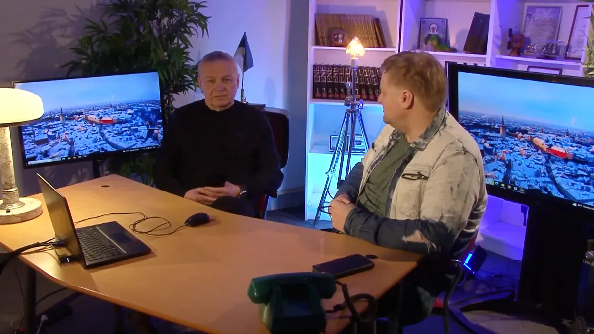 DEFEST EXPO organizer Dmytro Dolgii (left) visiting a podcast of Kremlin propagandist Bessedin.
