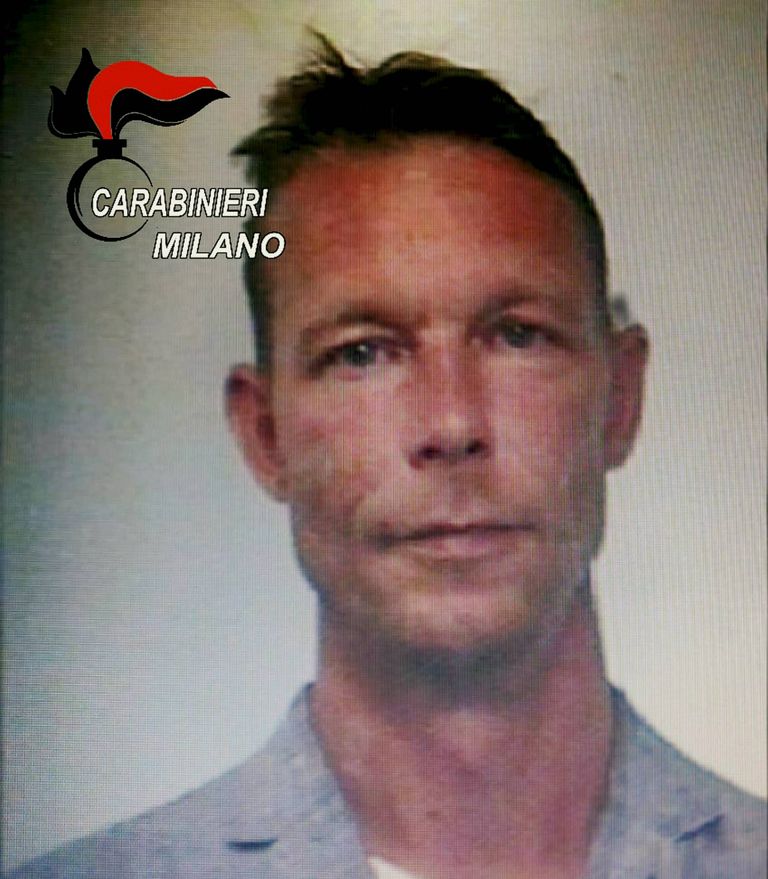 Christian Brückner 2018. aasta Itaalia politseifotol. Milano politsei võttis Brückneri kinni, kuna teda kahtlustati narkootikumide salakaubaveos