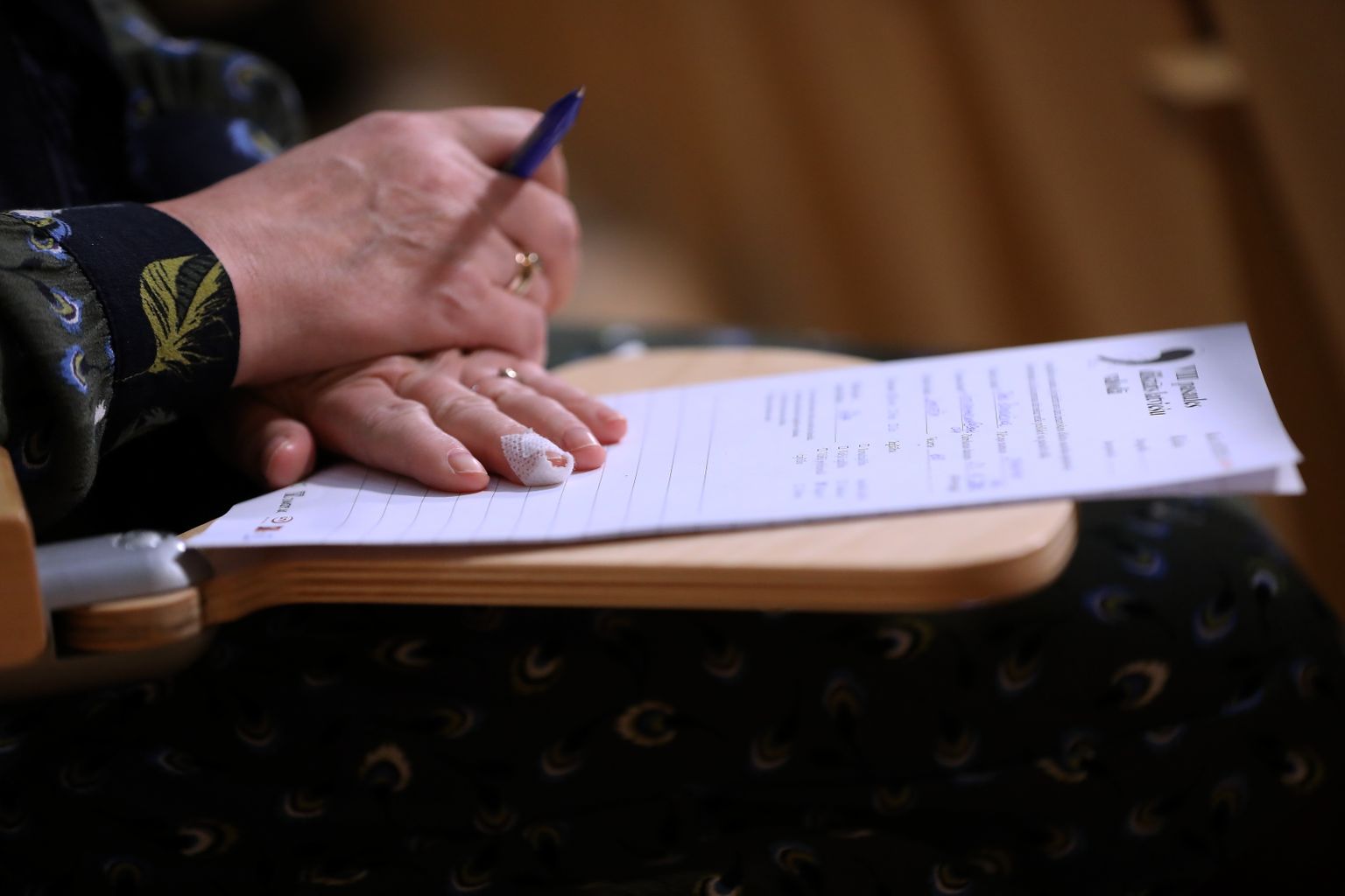 Pasaules diktāts latviešu valodā Latvijas Nacionālās bibliotēkas Ziedoņa zālē.