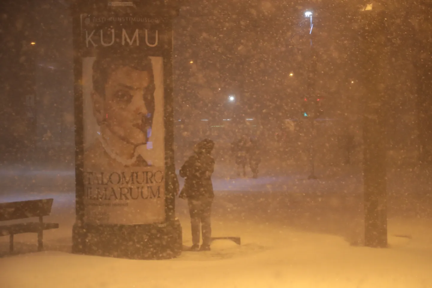 Снежная буря в Таллинне.