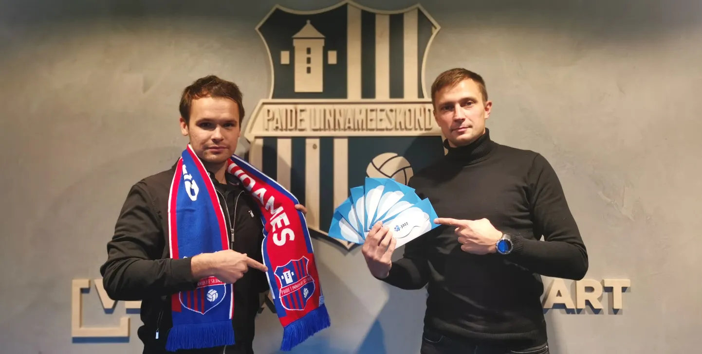 Jazz Pesulad OÜ tegevjuht Sander-Mel Mellikov ja Paide Linnameeskonna spordidirektor Gert Kams