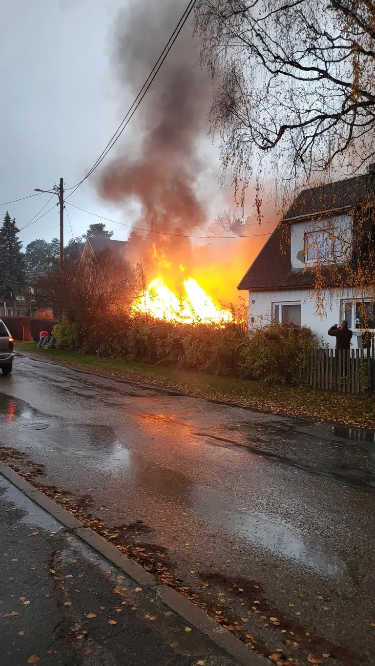 Пожар на улице Парги в Эльва.